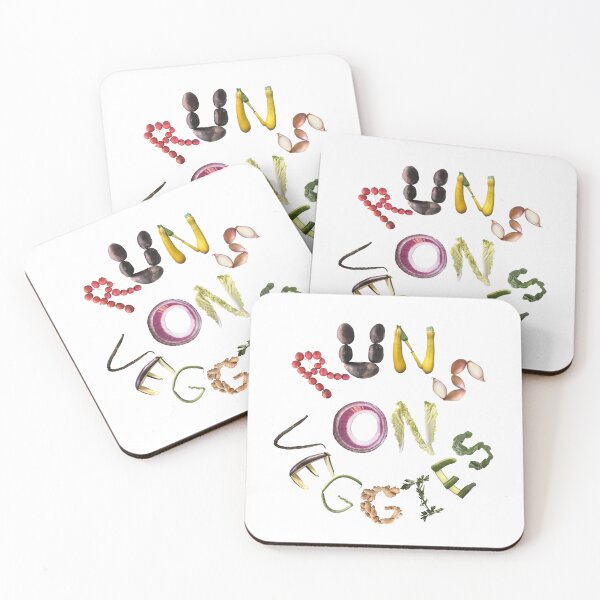Item preview, Runs on Veggies Colorful Text with real foods designed and sold by EveryDayDabble.