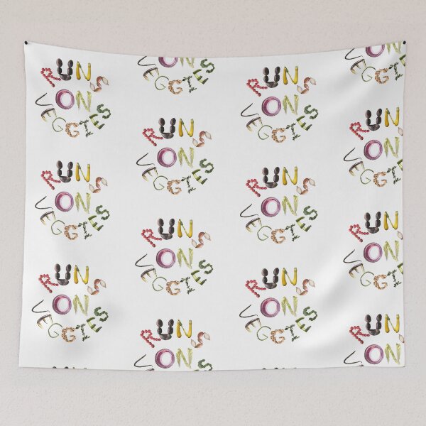 Item preview, Runs on Veggies Colorful Text with real foods designed and sold by EveryDayDabble.