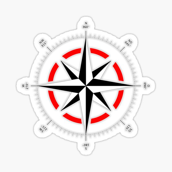 Compass rose, Windrose, Rose of the Winds. Sticker