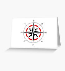 Compass rose, Windrose, Rose of the Winds. Greeting Card