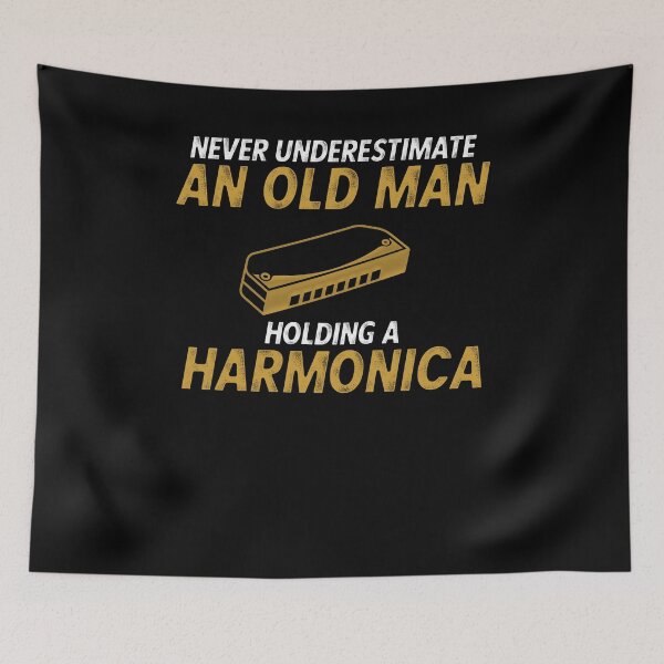 Item preview, Never Underestimate Old Man Harmonica Musical Country Tee designed and sold by LookTwice.