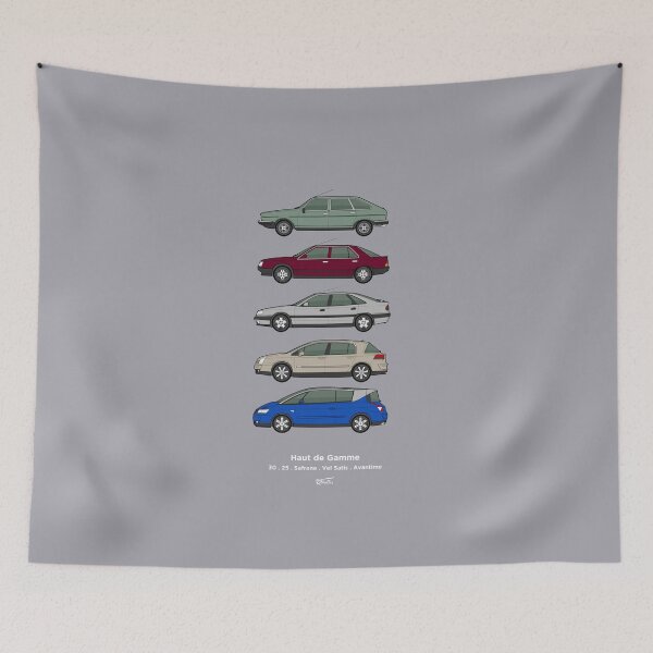 Item preview, "Haut de Gamme" classic car collection, 25, Safrane, Vel Satis & Avantime artwork. designed and sold by RJWautographics.