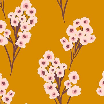 Artwork thumbnail, Mustard Cherry Blossoms by indysign