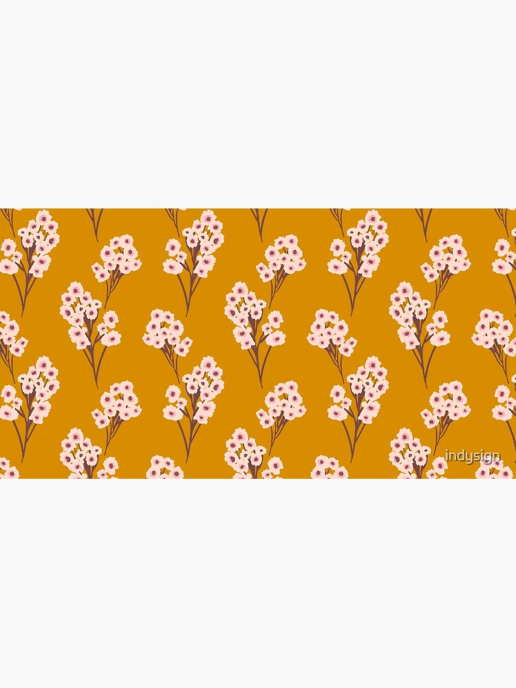 Thumbnail 5 of 5, Mouse Pad, Mustard Cherry Blossoms designed and sold by indysign.