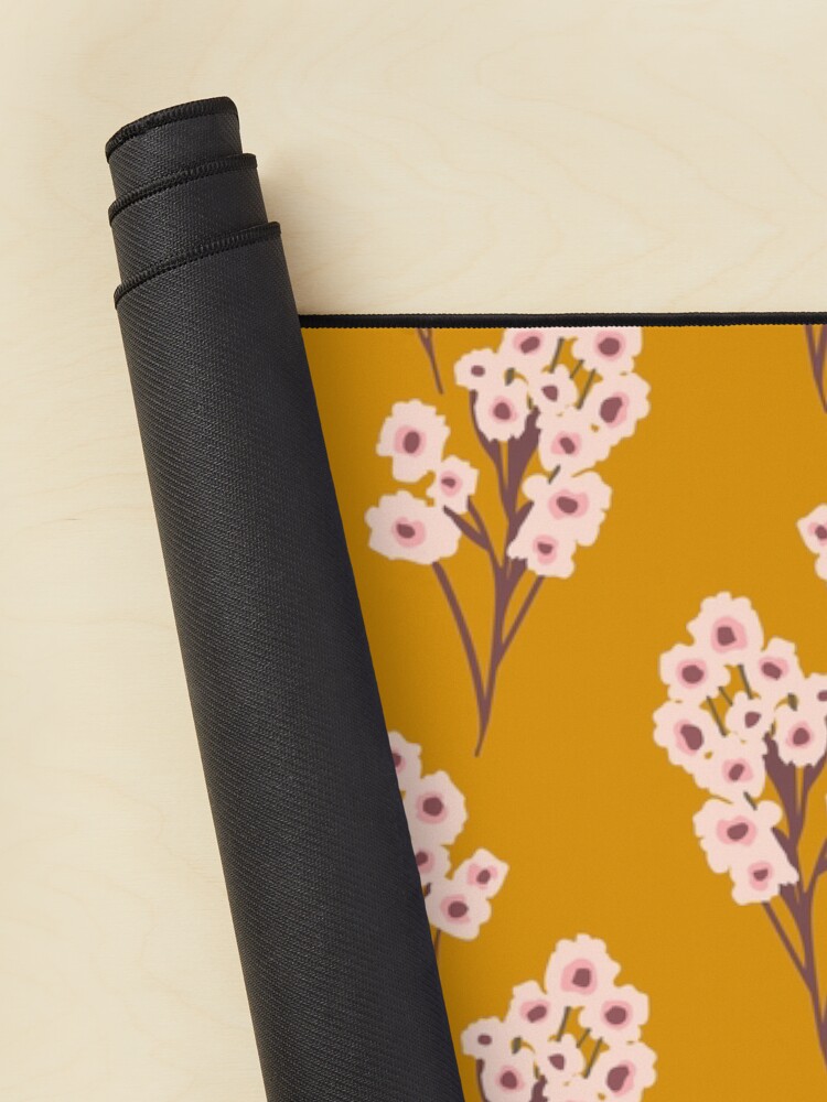 Thumbnail 2 of 5, Mouse Pad, Mustard Cherry Blossoms designed and sold by indysign.