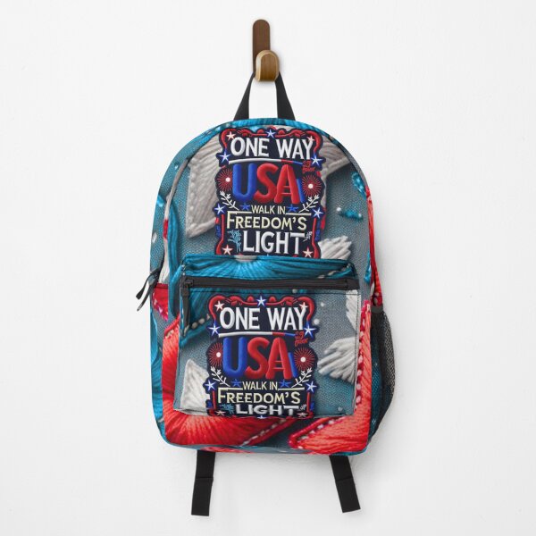 Item preview, One Way USA Walk in Freedom's Light Embroidered Patch Design designed and sold by ArtDesignTp.
