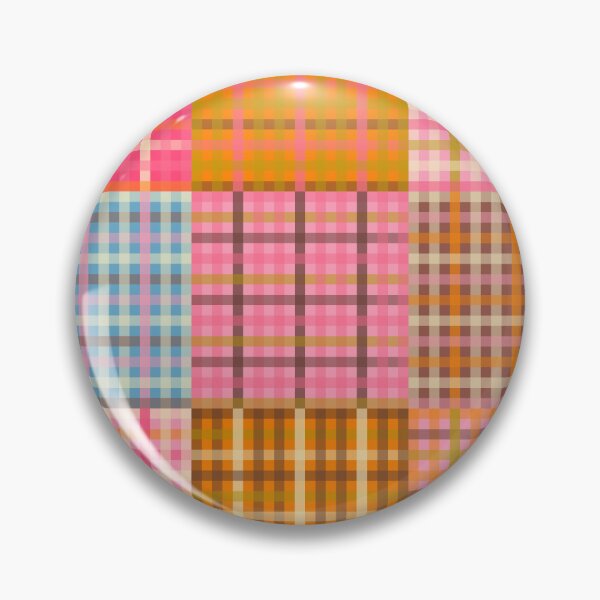 Artikelvorschau, Eklektisches rosa Gingham-Patchwork, mehrfarbig, kariert entworfen und verkauft von kierkegaard.
