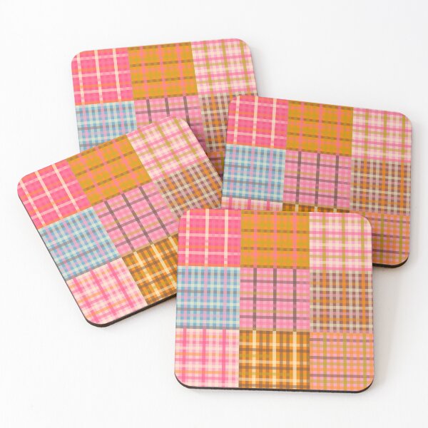 Item preview, Eclectic Pink Gingham Patchwork Multicolored Checked Plaid Pattern designed and sold by kierkegaard.