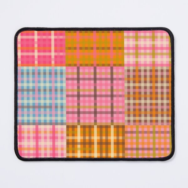 Item preview, Eclectic Pink Gingham Patchwork Multicolored Checked Plaid Pattern designed and sold by kierkegaard.