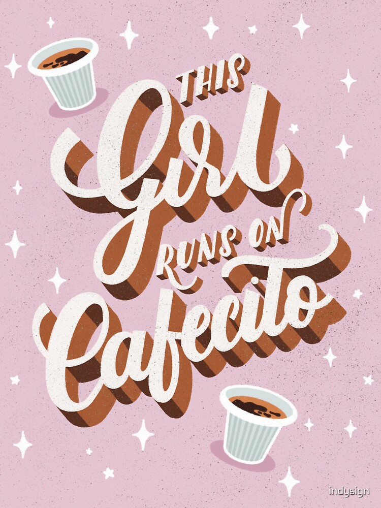 Thumbnail 3 of 3, Sticker, This Girl Runs on Cafecito designed and sold by indysign.