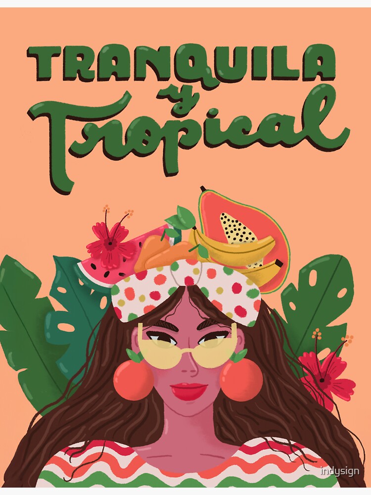 Thumbnail 3 of 3, Sticker, Tranquila y Tropical designed and sold by indysign.