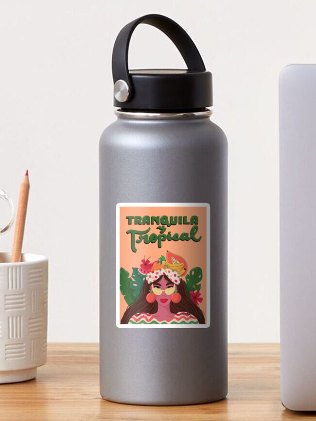 Thumbnail 1 of 3, Sticker, Tranquila y Tropical designed and sold by indysign.