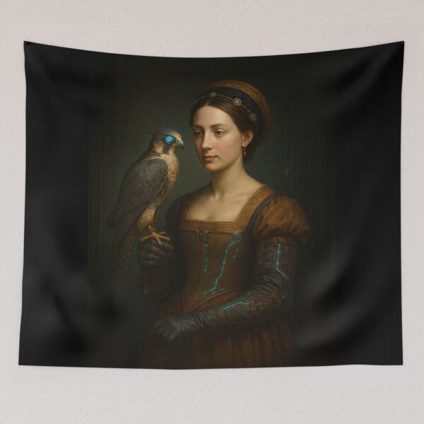Item preview, Falcon Sentinel: The Noble Lady and Her Cyber Hawk designed and sold by torishaa.