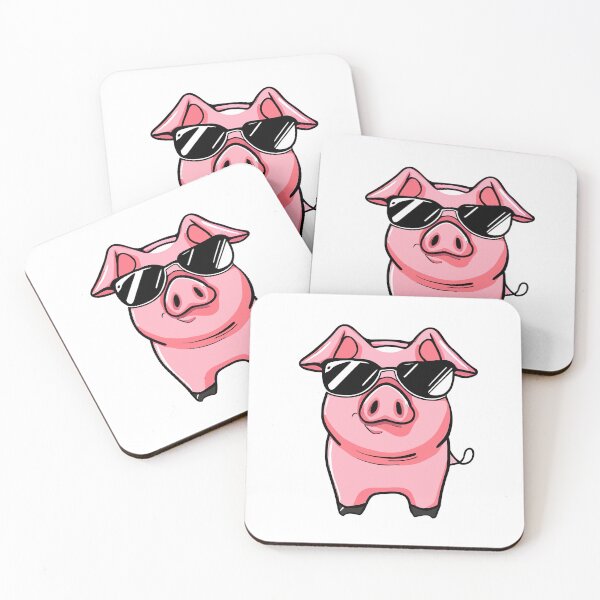 Item preview, Pig wearing sunglasses sticker designed and sold by Retro Club Shop.