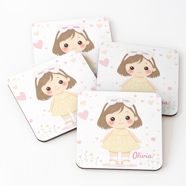 Item preview, Olivia Baby Girl Name – Cute Doll Illustration in Pastel Style designed and sold by daila70.