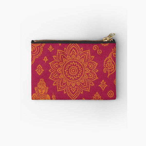 Item preview, Indian Mandala & Ganesha Pattern – Pink Orange Gold Textile Design designed and sold by HAFIZ-DP.