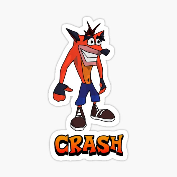 Vista previa del artículo con la obra «Fanart lowpoly de Crash Bandicoot + texto», diseñado y vendido por AmonRa16.