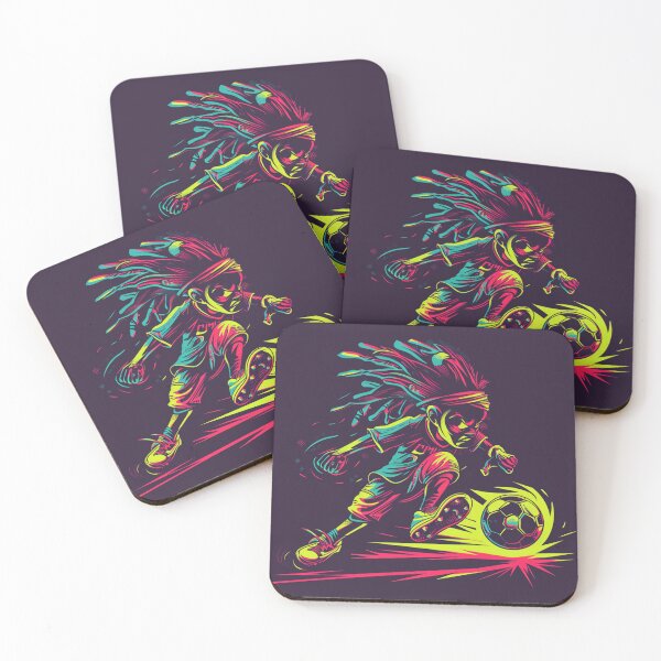 Item preview, a cute football player in action pose about to kick a soccer ball, with a wild deathrock and reggae hairstyle V.2 designed and sold by nichaplus.