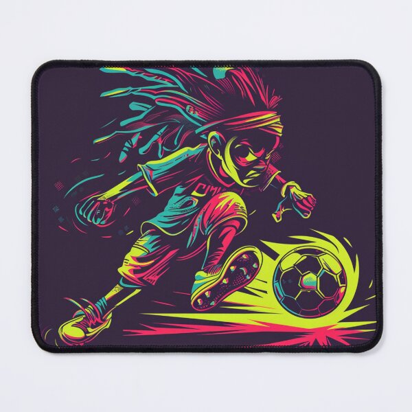 Item preview, a cute football player in action pose about to kick a soccer ball, with a wild deathrock and reggae hairstyle V.2 designed and sold by nichaplus.