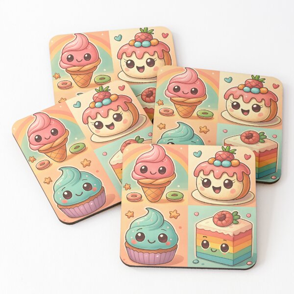 Item preview, Kawaii Dessert Grid Design designed and sold by PrintandJoy.