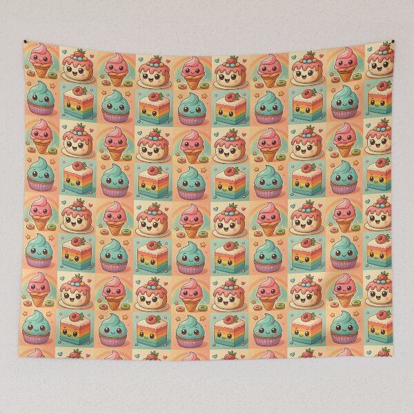 Item preview, Kawaii Dessert Grid Design designed and sold by PrintandJoy.