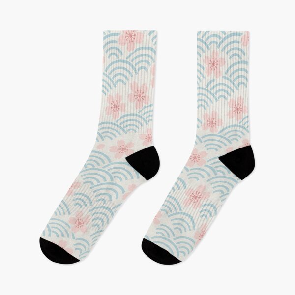 Item preview, Japanese Seigaiha Wave & Sakura Blossom Pattern – Calm Pastel Design designed and sold by HAFIZ-DP.