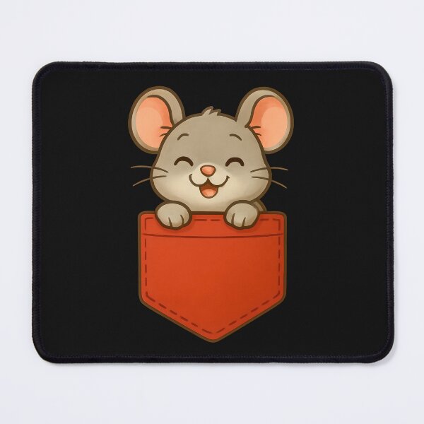 Item preview, Tiny Mouse in Red Pocket – Whimsical Animal Art designed and sold by PrintandJoy.
