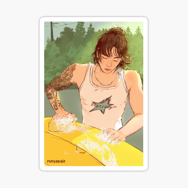 Artikel-Vorschau von Jungkook-Autowasch-Fanart, designt und verkauft von puppyggugie.