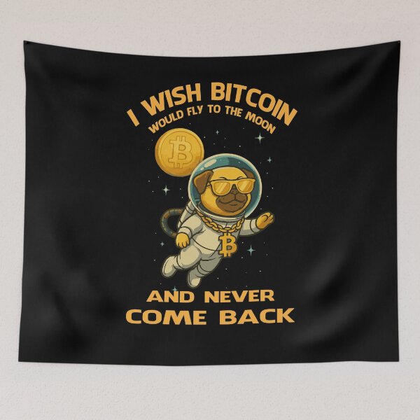 Item preview, Bitcoin Fly To The Moon Ang Never Comeback  designed and sold by ZHUGUI.