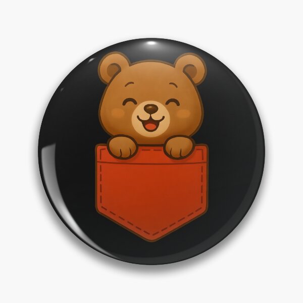 Item preview,  Cuddly Bear in Red Pocket – Cozy Animal Art designed and sold by PrintandJoy.