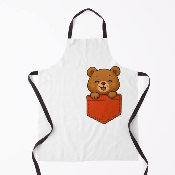 Item preview, Cuddly Bear in Red Pocket – Cozy Animal Art designed and sold by PrintandJoy.