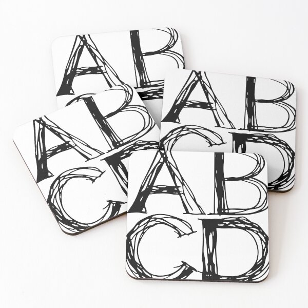 DOODLE PATTERN Coasters (Set of 4)