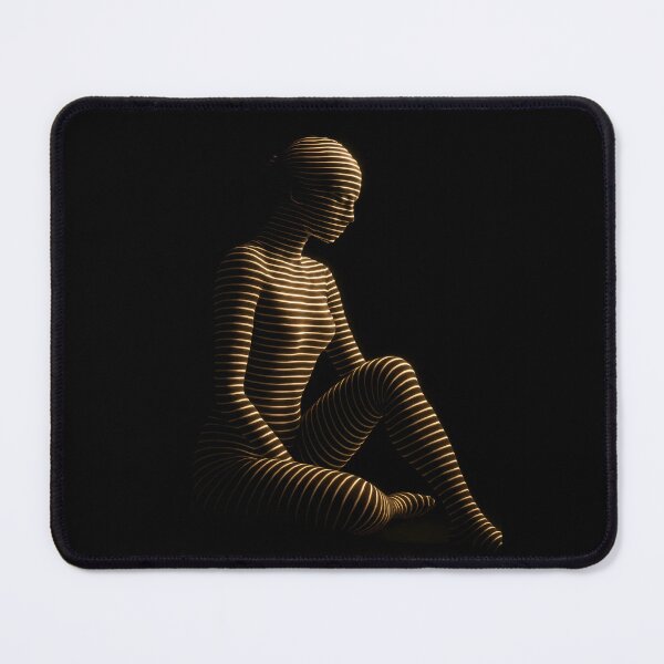 Item preview, Luminous Striped Figure - Sci-Fi Contemplation Art designed and sold by VA Design.