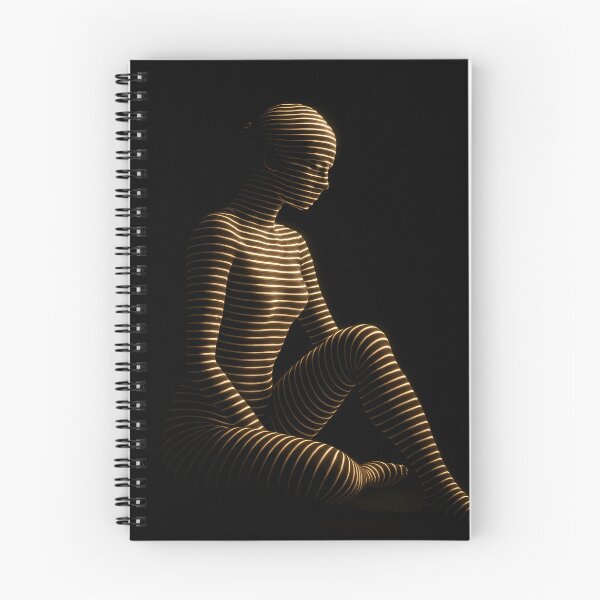 Aperçu de l'œuvre Figure lumineuse rayée – Art de contemplation de science-fiction créée et vendue par VA Design.