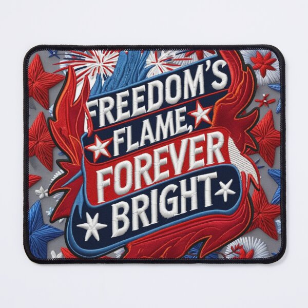 Item preview, Freedom’s Flame Forever Bright Embroidered Patch Design designed and sold by ArtDesignTp.