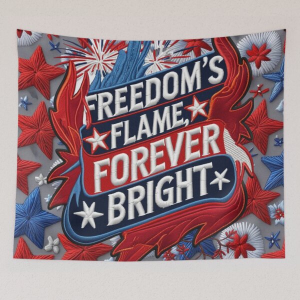 Item preview, Freedom’s Flame Forever Bright Embroidered Patch Design designed and sold by ArtDesignTp.