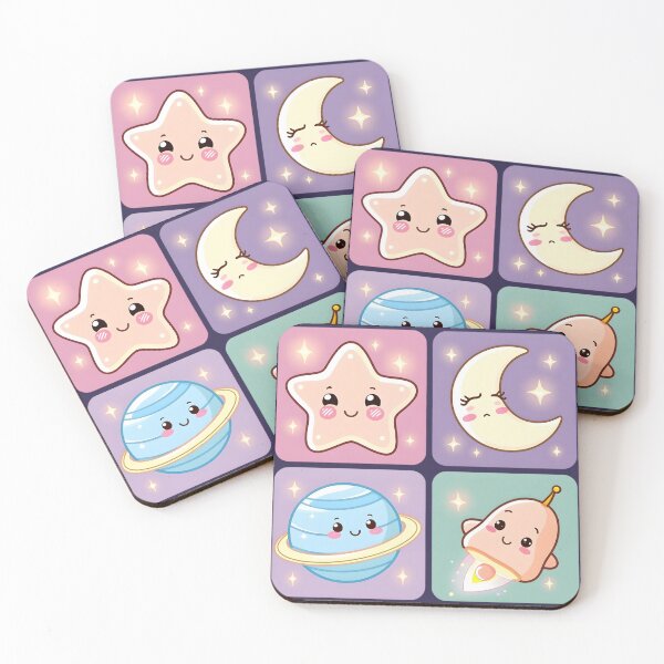 Item preview, Kawaii Celestial Grid Design designed and sold by PrintandJoy.