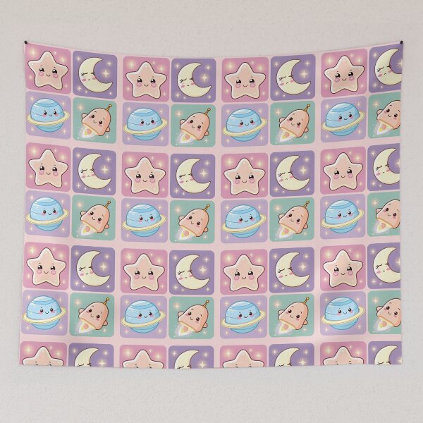 Item preview, Kawaii Celestial Grid Design designed and sold by PrintandJoy.