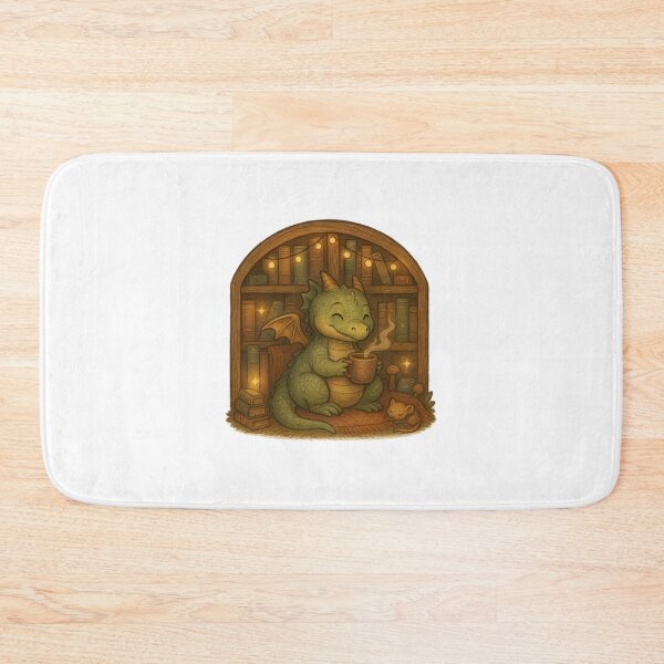 Item preview, Cozy Dragon with Coffee in a Book Nook designed and sold by FBA.