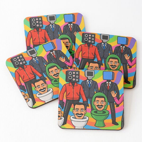Item preview, Colorful Skibidi Toilet Camera Men Team Cartoon Energetic designed and sold by Cartoonaty.