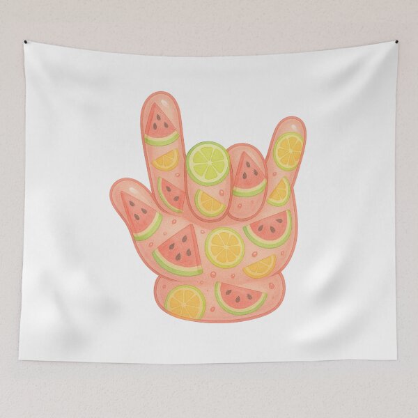 Item preview, ASL I Love You Hand – Cute Fruit Watercolor Summer Design designed and sold by momo9981.