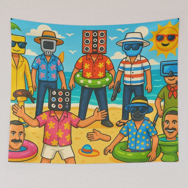 Item preview, Colorful Skibidi Toilet Camera Men Team Cartoon Summer designed and sold by Cartoonaty.