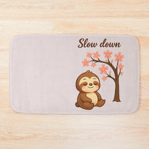 Item preview, Slow Down Design – Cute Sloth Relaxing Under Cherry Blossoms designed and sold by PrintandJoy.