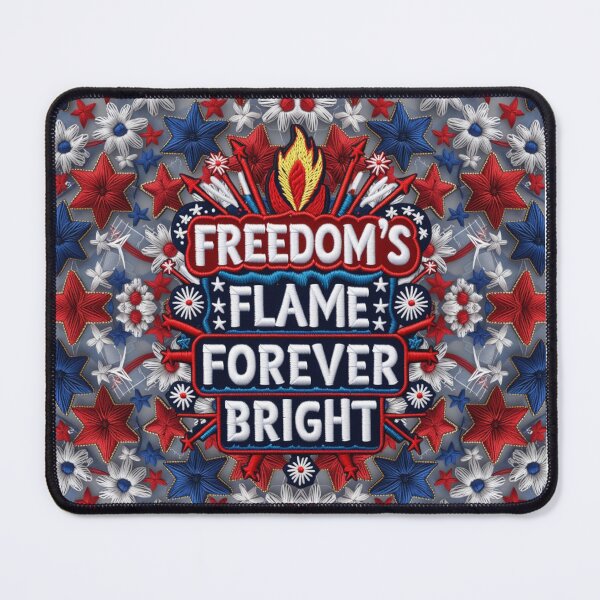 Item preview, Freedom’s Flame Forever Bright Embroidered Patch designed and sold by ArtDesignTp.