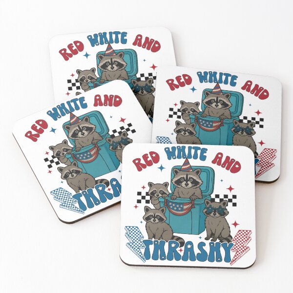 Item preview, Red White and Thrashy PNG, Funny Raccoon 4th of July designed and sold by DorikoKazan.