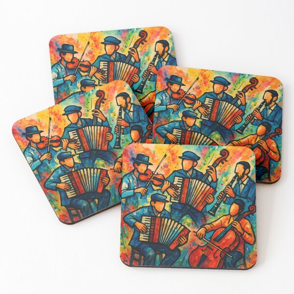 Item preview, Jewish Klezmer Band Abstract Poster – Vibrant Watercolor Music Art Print designed and sold by AbstractAuraArt.