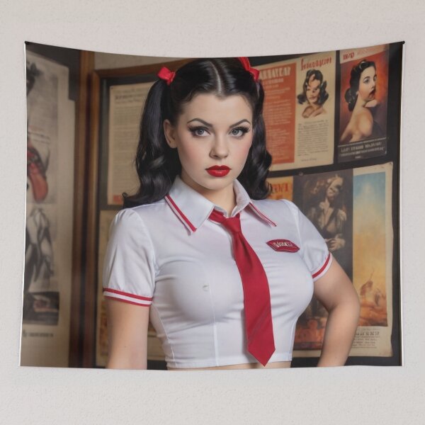 Item preview, Sexy Goth Boarding School Pin Up designed and sold by MissSaylor.