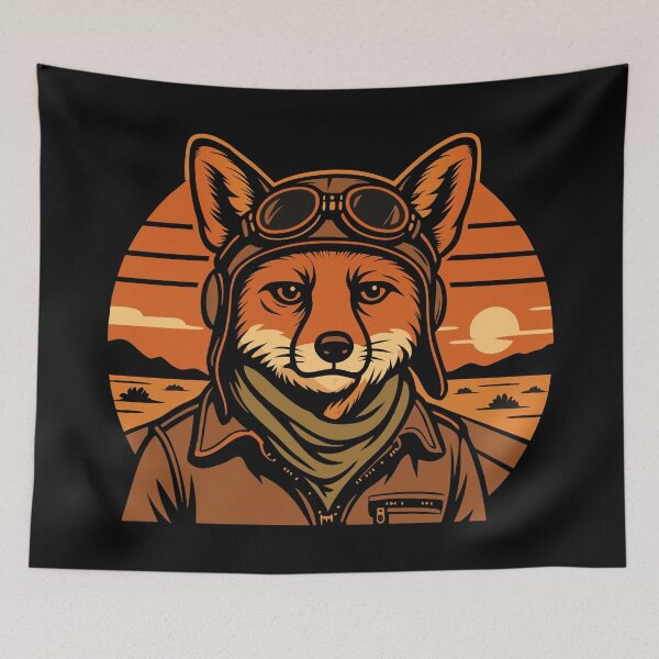 Item preview, Aviator Fox Flying Foxy Wings designed and sold by Blok45.