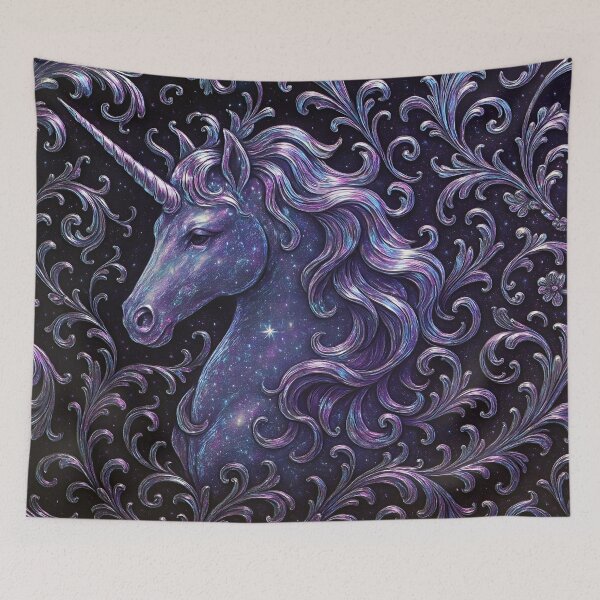Item preview, Celestial unicorn with ornate curls designed and sold by mystiquelicorne.