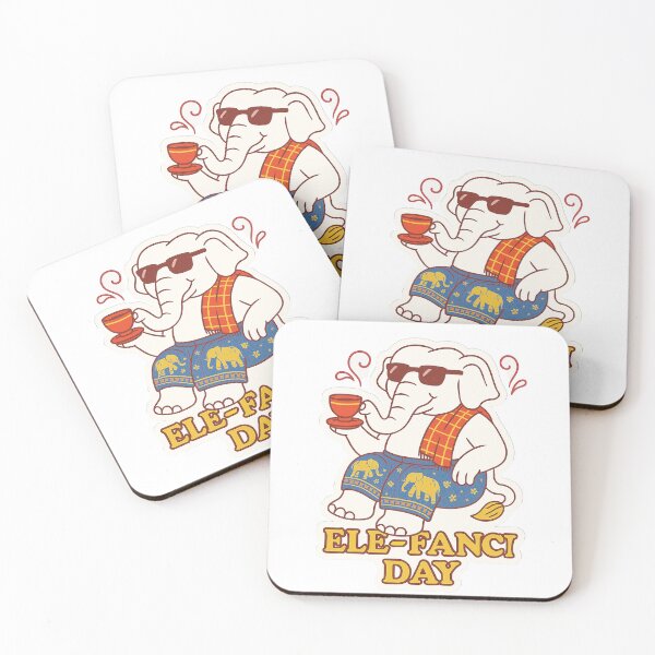 Item preview, Ele-fancy Day – Cute Thai Elephant Drinking Tea Sticker | Modern Thai Style designed and sold by Mestyle0.